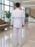 Áo blouse y tá, điều dưỡng nam dài tay màu trắng viền đỏ, Size M