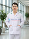 Áo blouse y tá, dược sỹ, điều dưỡng nam dài tay viền xanh lá , Size M
