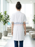 Áo blouse bác sĩ nữ ngắn tay thiết kế cổ vest , Size M