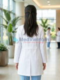 Áo blouse bác sĩ nữ dài tay vải cotton lạnh thoáng khí, siêu bền, Size M