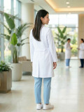 Áo blouse bác sĩ nữ dài tay vải cotton lạnh thoáng khí, siêu bền, Size M