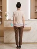 Đồng phục spa nữ cao cấp vải cotton mềm mại, thiết kế chuyên nghiệp, Size M