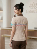 Đồng phục spa nữ cao cấp vải cotton mềm mại, thiết kế chuyên nghiệp, Size M