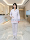 Áo blouse nữ dáng ngắn thiết kế dài tay màu trắng, Size M