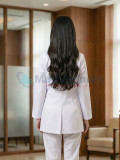 Áo blouse nữ dáng ngắn thiết kế dài tay màu trắng, Size M
