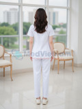 Đồng phục y tá, điều dưỡng nữ màu trắng thiết kế cộc tay, Size M