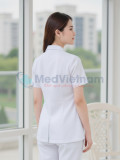 Đồng phục y tá, điều dưỡng nữ màu trắng thiết kế cộc tay, Size M