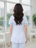 Đồng phục y tá, điều dưỡng nữ màu trắng thiết kế cộc tay, Size M