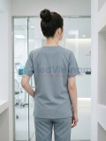Bộ scrubs cổ tim màu ghi xám thoáng mát, bền màu, Size M