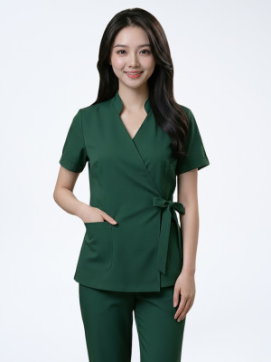 Quần áo đồng phục spa, kỹ thuật viên màu xanh