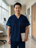 Bộ quần áo scrubs cổ tim cho nam, chất liệu siêu bền, Size M - Vải Lon Mỹ