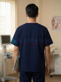 Bộ quần áo scrubs cổ tim cho nam, chất liệu siêu bền, Size M - Vải Lon Mỹ