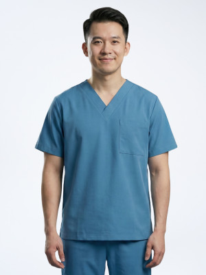 Bộ quần áo scrubs nam cao cấp màu xanh dương