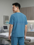 Bộ quần áo scrubs nam cao cấp màu xanh dương, Size M - Vải Cotton lạnh