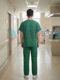 Bộ scrubs cho nam màu xanh lá siêu bền, thoáng mát, Size M - Vải Lon Mỹ
