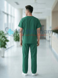 Bộ scrubs cho nam màu xanh lá siêu bền, thoáng mát, Size M - Vải Lon Mỹ