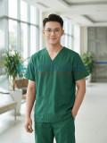Bộ scrubs cho nam màu xanh lá siêu bền, thoáng mát, Size M - Vải Lon Mỹ