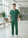 Bộ scrubs cho nam màu xanh lá siêu bền, thoáng mát, Size M - Vải Lon Mỹ