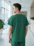 Bộ scrubs cho nam màu xanh lá siêu bền, thoáng mát, Size M - Vải Lon Mỹ