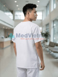 Bộ scrubs cho nam màu trắng chuyên nghiệp, Size M - Vải Lon Mỹ