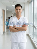 Bộ scrubs cho nam màu trắng chuyên nghiệp, Size M - Vải Lon Mỹ