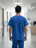 Bộ scrubs cho nam màu xanh coban cao cấp, không phai màu, Size M - Vải Lon Mỹ