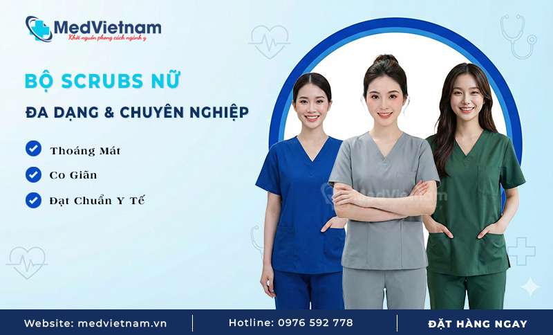 MEDVIETNAM phân phối bộ Scrubs nữ đạt chuẩn, giá tốt.