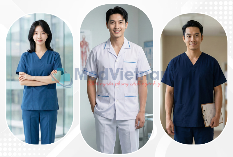 Đồng phục y tá - điều dưỡng với gam màu nhã nhặt đặc trưng.