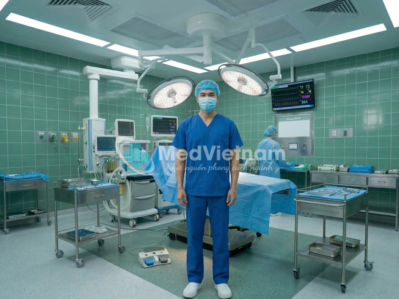 Bộ đồ Scrubs trong bệnh viện và phòng mổ.