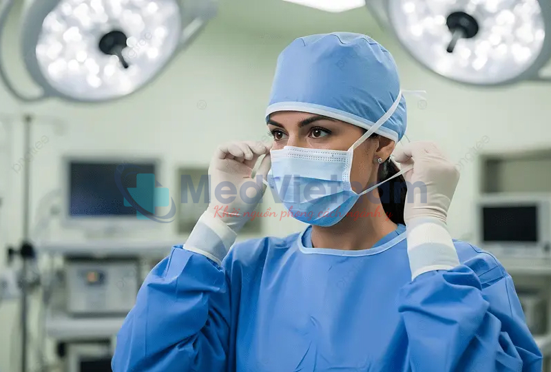 Khẩu trang phẫu thuật chuyên dụng.