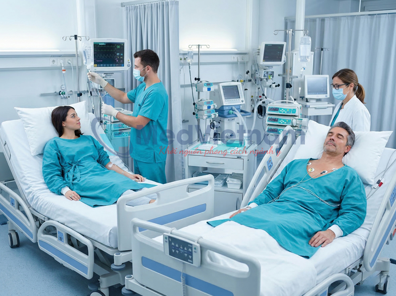 Đồng phục  dành cho bệnh nhân phẫu thuật, hồi sức cấp cứu.