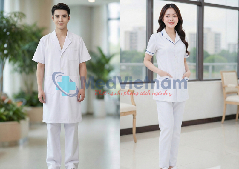 Áo blouse bác sĩ, dược sĩ.