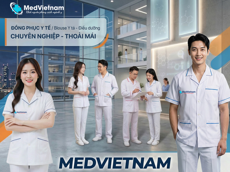 Áo blouse y tá - điều dưỡng đạt chuẩn y tế.