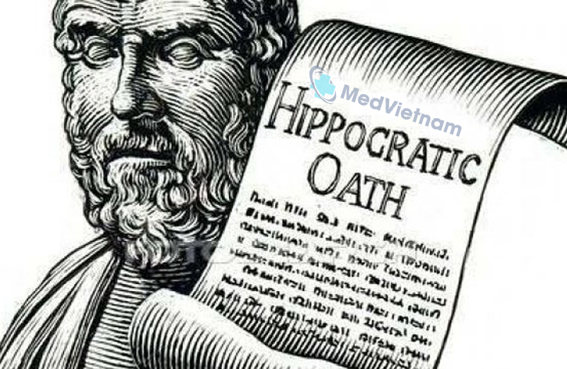Lời thề Hippocrates gồm phiên bản tiếng Anh gốc và bản hiện đại.