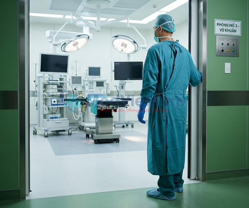 Quy định trang phục y tế tại khu vực phẫu thuật, phòng mổ.