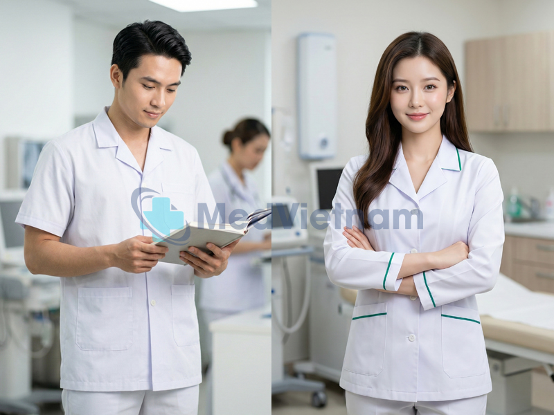 Áo blouse trong ngành y tế.