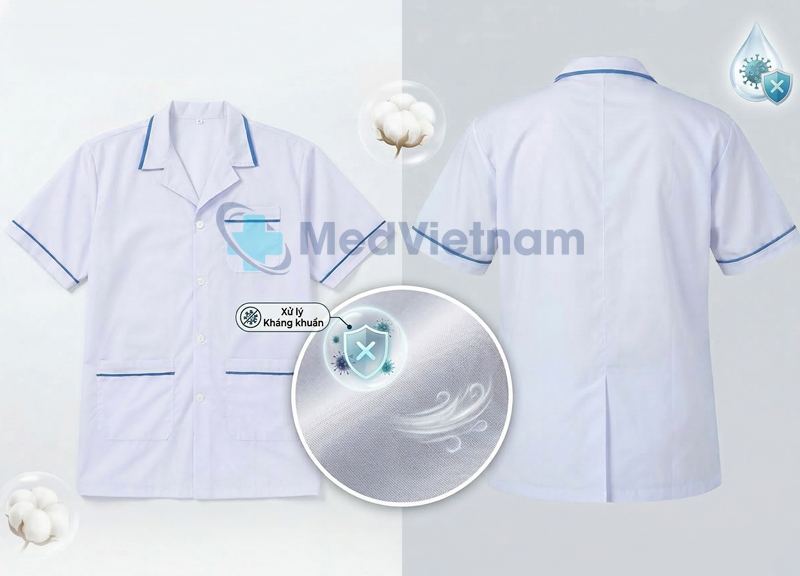 Chất liệu vải kháng khuẩn, mềm mại và thoáng khí.