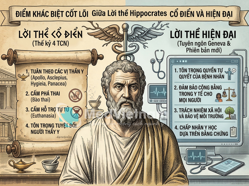 Sự khác biệt nổi bật giữa bản hiện đại và bản cổ điển.