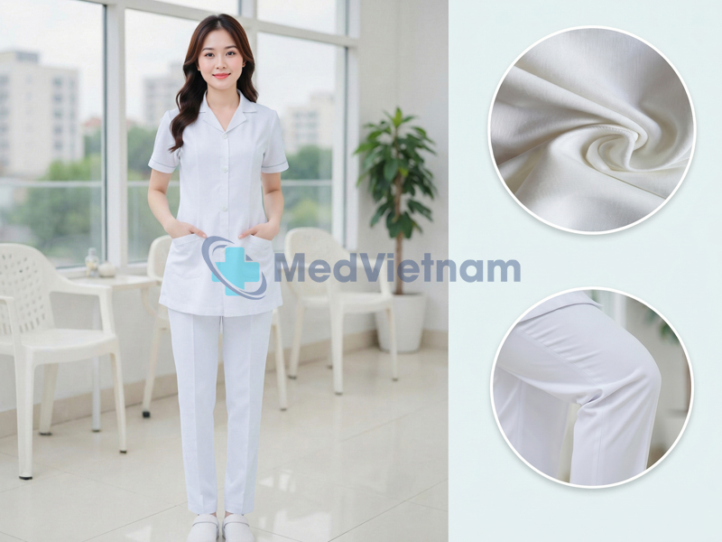 Vải cotton lạnh được ưu tiên trong may đồng phục y tế.