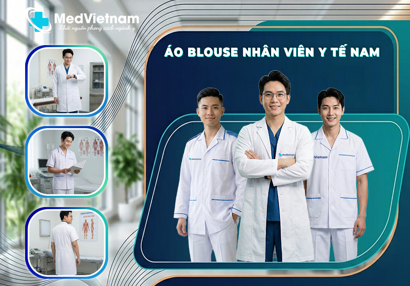 Đồng phục áo Blouse cho nhân viên y tế nam.
