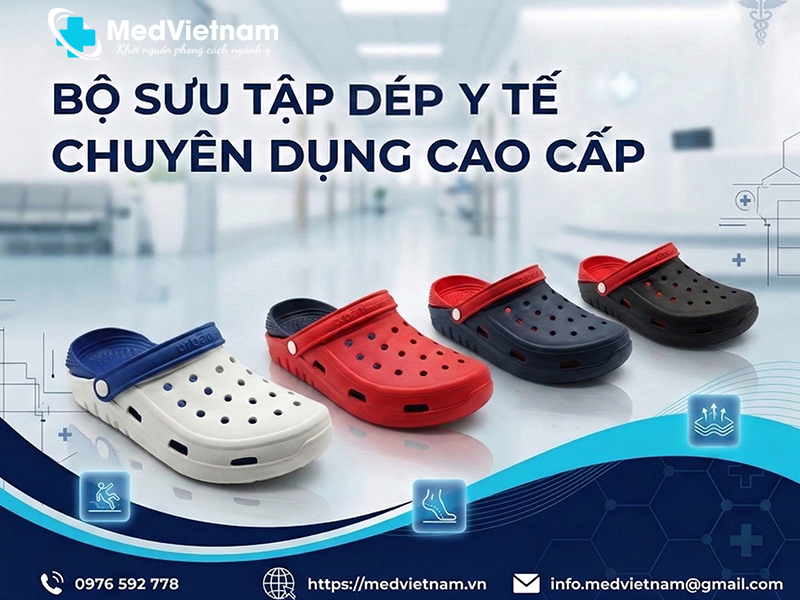 Đa dạng mẫu dép y tế đạt chuẩn tại MEDVIETNAM.