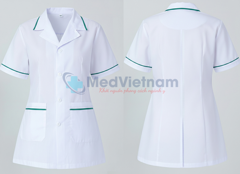 Chất liệu áo cao cấp, thiết kế đặc trưng nhận diện đội ngũ dược sĩ.